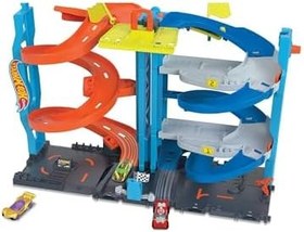 Resim Hot Wheels Heyecanlı Yarış Kulesi Oyun Seti 1 adet oyuncak araba ve Dönüşen Yarış Kulesi oyun seti içeren Hot Wheels™ şehri pist seti HKX43 