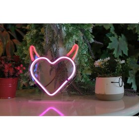 Resim Neon Tabela Neon Dekoratif Duvar Aydınlatması Kalp Renkli 