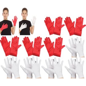 Resim Renas Store Çocuk Gösteri Eldiven Seti - 5 Çift Beyaz &amp; 5 Çift Kırmızı 