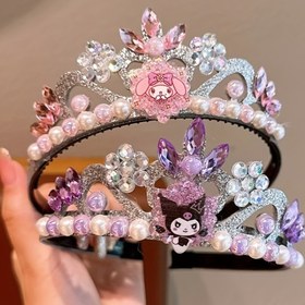 Resim Sanrio My Melody & Kuromi Işıltılı Taşlı Taç Bant - Ayarlanabilir Siyah Band ile Cosplay, Doğum Günü Partileri, Gösteriler için - Sevimli Karakter Tacı Aksesuar Hediyesi, Doğum Günü Hediyesi | Eğlenceli Tasarım | Parıltılı Bitiş 