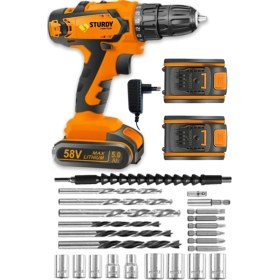 Resim Japon Technology 58V 8AH M-5 Metal Şanzıman Şarjlı Çift Akülü Vidalama 27PRÇ Uç Setli 