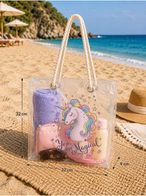 Resim 4nio Şeffaf Plaj Kol Çantası Magical Unicorn 