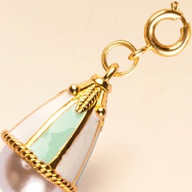 Resim Mint Yeşili Mineli Çan Çiçeği Charm - Artisan Koleksiyonu 