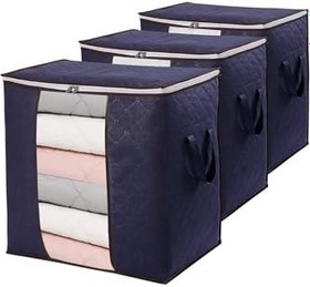 Resim 3 Adet Pencereli Lacivert Yastık Yorgan Kazak Hurcu / 50X50X36 