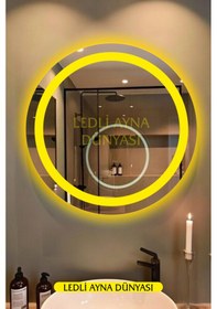 Resim Ledliaynadünyası 60 Cm Günışığı Ledli Banyo Antre Makyaj Aynası Beyaz - Gümüş 