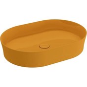 Resim Bocchi Slim Line Oval Lavabo 55x38 Cm Parlak Mandalina Sarısı 