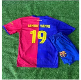 Resim Barcelona 2024/25 Sezon Lamine Yamal Bordo Çocuk Forması 4lü Set Çorap+Biliklik Hediye 