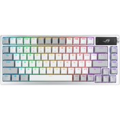 Resim ASUS ROG AZOTH ROG NX SNOW SWİTCH RGB KABLOSUZ TÜRKÇE MEKANİK BEYAZ GAMİNG KLAVYE 