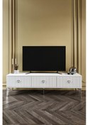 Resim 180 CM ZEUGMA MDF MEBRAN KAPAK BEYAZ GÜMÜŞ 