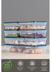 Resim Meleni Home Buzdolabı Mikrodalga Saklama Kabı 6'Lı Petrol 2 x (1170 ML) 4 x (600 ML) Petrol 