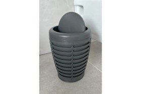 Resim Gri Döner Kapaklı 7,5 Litre Banyo ve Mutfak Çöp Kutusu 