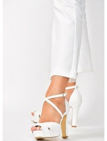 Resim Fox Shoes Beyaz Platform Kalın Topuklu Kadın Ayakkabı M348010209 