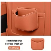 Resim Xuweiwei Ideal Orange Stylish Araç Depolama Kutusu 1 Adet Çok Fonksiyonlu Çöp Kutusu Bardaklık 