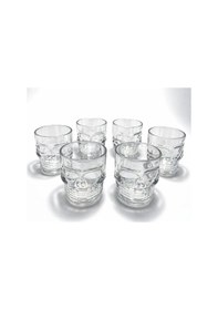 Resim Diğer 6'lı Kurukafa Şeffaf Cam Shot Bardağı Seti 6x5 Cm Renkli 