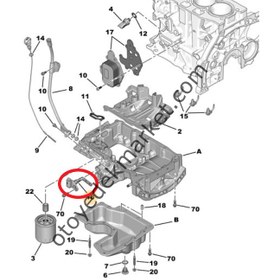 Resim Peugeot 308 (2022-2023) 1.2 Turbo Benzinli Yağ Sıcaklık Seviye Müşiri / Sensörü (Orijinal) 