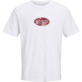 Resim Jack & Jones Jack&jones Montauk Front Erkek Beyaz Tişört 