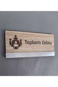 Resim Yönline Klasik Mdf Serisi Toplantı Odası Kapı İsimliği 
