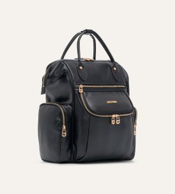 Resim Vista Siyah Desenli Deri Gold Bebek Bakım Çantası 