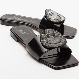 Resim Luvishoes Yavn Siyah Taşlı Kadın Terlik Siyah 