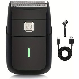 Resim Challenger Siyah Erkekler İcin Sarj Edilebilir Alüminyum Folyo Tras Makinesi Sökülebilir Bıçak Kapağı Yüzen Başlık Tasarımı Usb Portatif Seyahat Hediye Babalar Günü 