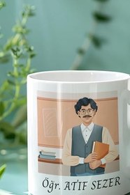 Resim Öğretmenler Günü-7, Hediyelik, Özelleştirilebilir İsim Baskılı Beyaz Seramik Kupa Bardak, QBM2124 