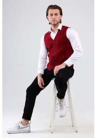 Resim Erkek Hakiki Deri Süet Yelek (545089538) 