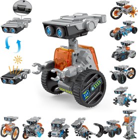 Resim Güneş Enerjili Robot, 12'si 1 Arada STEM Oyuncağı, 8-12 Yaş Arası Çocuklar İçin 