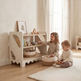 Resim Pebble Çocuk Odası Açık Rafı - Vizon-bej 