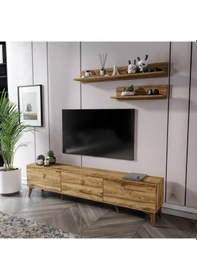 Resim Simple Modern 180 Cm Smp18033 Tv Ünitesi 2 Raflı Ceviz Ceviz 