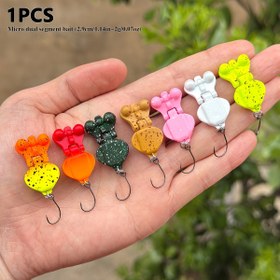 Resim 1 adet Mikro Çift Segmentli Sallanan Yem, 2.9cm/2g - Çift Segmentli Yem, Akarsu Balıkçılığı Tek saç tokası Batıcılar, Bass ve Küçük Balıklar için Uygun 