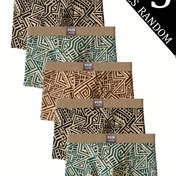 Resim 5'li Paket Erkek Boxer Külot - Rastgele Geometrik Desen, Yüksek Esneklik Nefes Alabilir Yazlık İç Çamaşırı, Yumuşak Kumaş & Makinede Yıkanabilir, Şık Günlük Stil, Rahat Giyim, Modern Desen, Dayanıklı İç Çamaşırı, Hafif ve Esnek, Günlük Kullanım İçin 