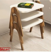Resim Variant Paris Tepsi Zigon Sehpa Ceviz-Metalikinci (Ekru) 