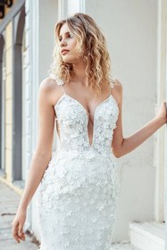 Resim Flower Style Mermaid Dantel Balık Gelinlik - Fildişi Beyaz / 46 