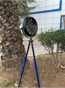 Resim Platin Saat 150 Cm Siyah Metal Aynalı Ayaklı Tripod Saat 