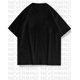 Resim Unisex Baskılı Oversize %100 Pamuk T-shirt Siyah 