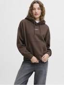 Resim Kadin Minimal Logo Baskili Kapüsonlu Sweatshirt - Studio - 12280152 Bracken 