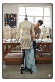 Resim Manken İstanbul 42 Beden Yüksek Kalite Tekerlekli Döküm Ayak Kollu Fransız Profesyonel Prova Mankeni Terzi Mankeni 