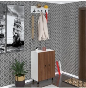 Resim Kenzlife Ayakkabılık Cimcime5 Cvzbyz 83 060 32 Kapaklı 5 Raflı 15 Çift Ayakkabı Kapasitesi Ahşap 