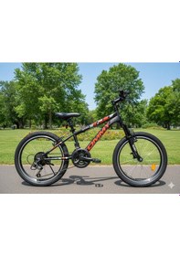 Resim Tommybike 20 Jant Vitesli Bisiklet Duble Jant 21 Vites Ön Amortisörlü Çocuk Bisikleti Kırmızı 