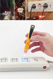 Resim Nostaljik Lezzetler Elektrik Kaçak Tespit Cihazı - Temassız Işıklı Kablo Voltaj Test Cihazı - Temazsız Faz Kontrol Kalem 