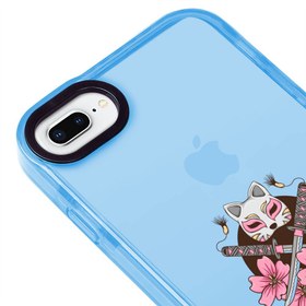 Resim iPhone 7 Plus Kitsune Telefon Kılıfı - Renkli Silikon / Renkli Silikon - Turuncu 