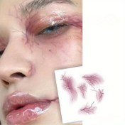 Resim 1/2/4 Parça, Cadılar Bayramı Yüz Süsleme Stickerları, Halloween İçin Temel Ürün 