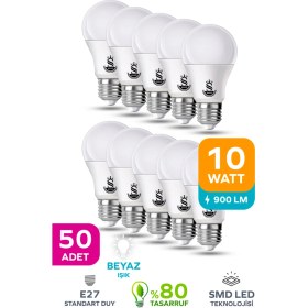 Resim ŞANLED 10W Tasarruflu Beyaz Renk LED Ampul-50 Adettir 