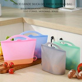 Resim Silikon Mutfak Depolama Çantaları, Vakumlu Kapak Çantaları, Sızdırmaz ve Dayanıklı, Buzdolabı, Kabak, Meyve, Sebze, Mutfak ve Ofis Kullanımı için 