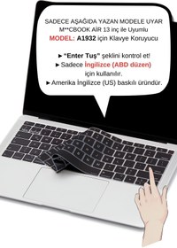 Resim Mcstorey Laptop Macbook Air 13inç Klavye Koruyucu (US-ABD INGİLİZCE) A1932 Modeli 2018/2019 Yılı Ile Uyumlu 