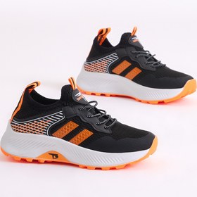 Resim Tonny Black Çocuk Unisex Siyah Oranj Rahat Kalıp Nefes Alabilen Kumaş Bağcıklı Sneaker 