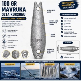 Resim Ek Av Ekipmanları 100 gr Mavruka Olta Kurşunu - Dip Çapari Tekne 