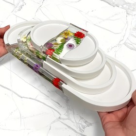 Resim Oval Tepsi Kalıp Seti, Takı Tutucu için Silikon Reçine Döküm Kalıpları, Saklama Tepsisi, Reçine, Kil, Alçı - Dayanıklı Silikon Malzeme 