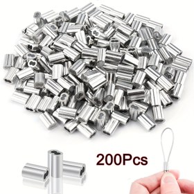 Resim 200 adet 1/16" Alüminyum Alaşımlı Kablo ve Tel Yönetim için Sıkma Halkaları 