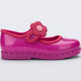 Resim Mini Melissa Hip Ballerina Simli Pembe Çiçekli Kız Bebek & Çocuk Babeti | 22-30 Numara | Melflex® Vegan | İkonik Kokulu 